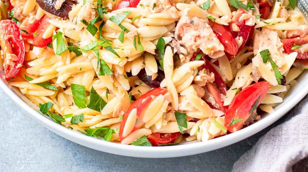 Mediterranean Salmon Orzo Salad Bumble Bee Seafood