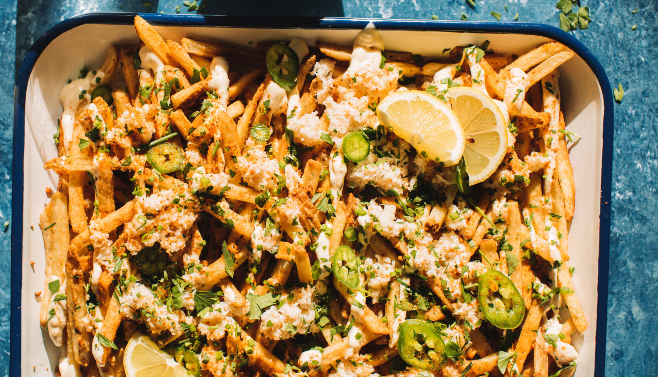 Loaded Crab Fries with Garlic Aioli Bumble Bee Seafood